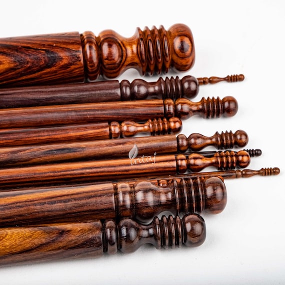 Handmade Rosewood Crochet Hooks Set Wooden Carved Crochet Hook Set Craft  Knitting Needle for Crocheting 3.5mm to 25mm ,winter,knitting 