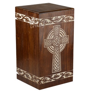 Handcrafted Wooden Urns for Ashes - Tree of life Rosewood Urn for Human Ashes | Funeral Pet Urns for Dogs Ashes - Wooden Box | Intaj Inc