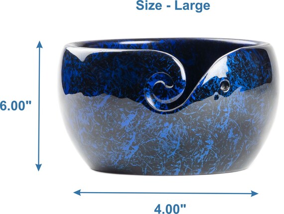 Rosewood Crarfted Wooden Yarn Storage Bowl Knitting Crochet...