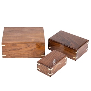 Wooden Urn for Human Ashes - Handmade Rosewood Pet Urns for Dogs Cats - Personalized Wooden Funeral Urn for Ashes Handcrafted,Burial Urn Box
