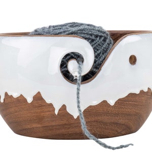 Handmade Rosewood Yarn Bowl: Knitting Crochet Storage