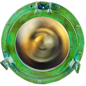 Handmade Vintage Porthole Mirrors Wall Nautical Decor Antique Green Patina - Round Hole Decorative Bathroom Mirrors