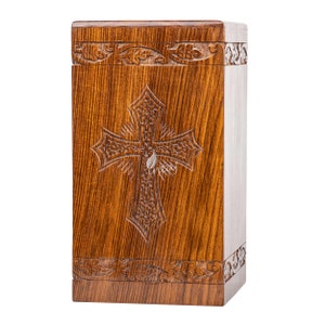 Handcrafted Wooden Urns for Ashes - Tree of life Rosewood Urn for Human Ashes | Funeral Pet Urns for Dogs Ashes - Wooden Box | Intaj Inc