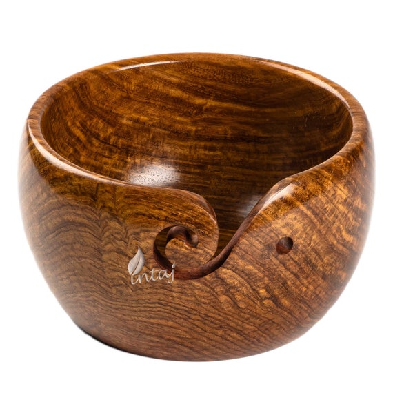 Handcrafted Yarn Bowl Rosewood Yarn Knitting Bowl for Crocheting Large Yarn  Bowl for Winder Yarn Bowl Perfect Gift for Knitter Lover 