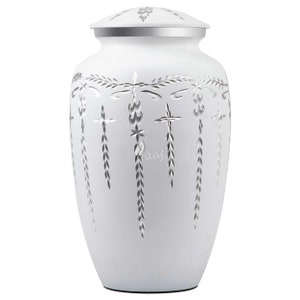 INTAJ Royal Cremation Urn for Human Ashes - Adult Funeral Urn Handcrafted - Affordable Urn for Ashes - Diamond Cut Metal Urns Handmade