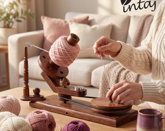 Nawijarka do włóczki z palisandru Duża drewniana nawijarka do włóczki do robienia na drutach, szydełkowania i innych czynności. Wytrzymała nawijarka do włóczki z naturalnych kłębków – idealny prezent świąteczny dla mamy
