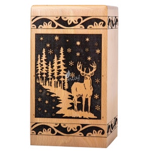 Handmade Rosewood Cremation Urn: Tree of Life Wooden Box