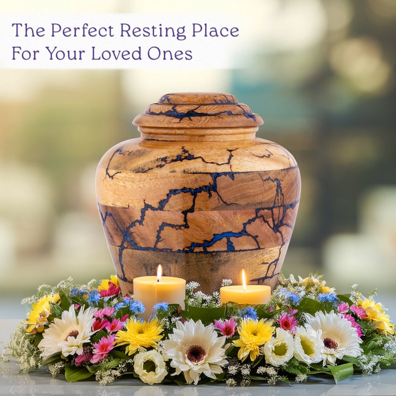 Handcrafted Wooden Urn for Human Ashes, Urn for Human Ashes Full Size