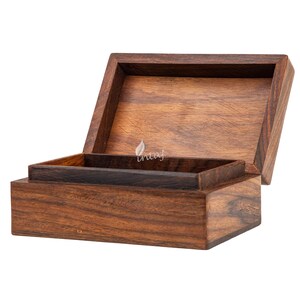 Rosewood Funeral Urn for Human Ashes Handmade Hinged Lid Wooden Urn Box ...
