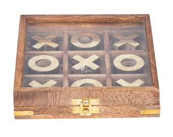 Handcrafted Mango Wood Tic Tac Toe Game Set
