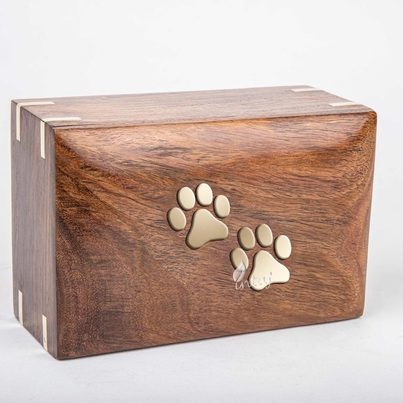 Custom Pet Urn for Dogs Rosewood Pet Urns for Ashes 3D Paws Etsy