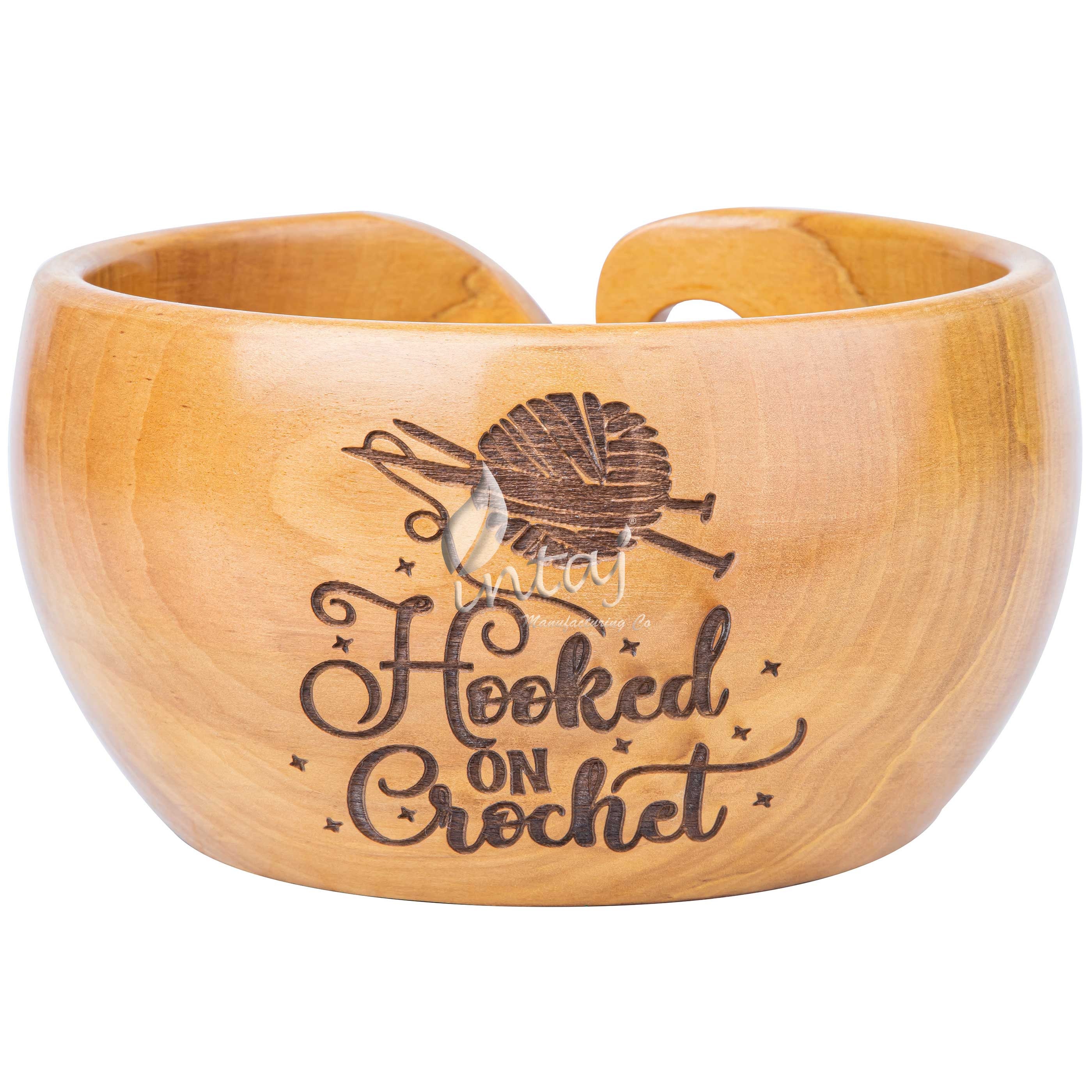 Handcrafted Yarn Bowl Rosewood Yarn Knitting Bowl for Crocheting