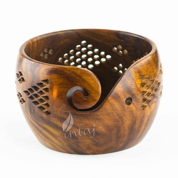 Susan Bates Wood Yarn Bowl