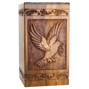 Handmade Wooden Urns for Human Ashes, Adult Pet Urns for Dogs Ashes, Rosewood Cremation Wooden Box Urn for Funeral & Burial, Premium Series