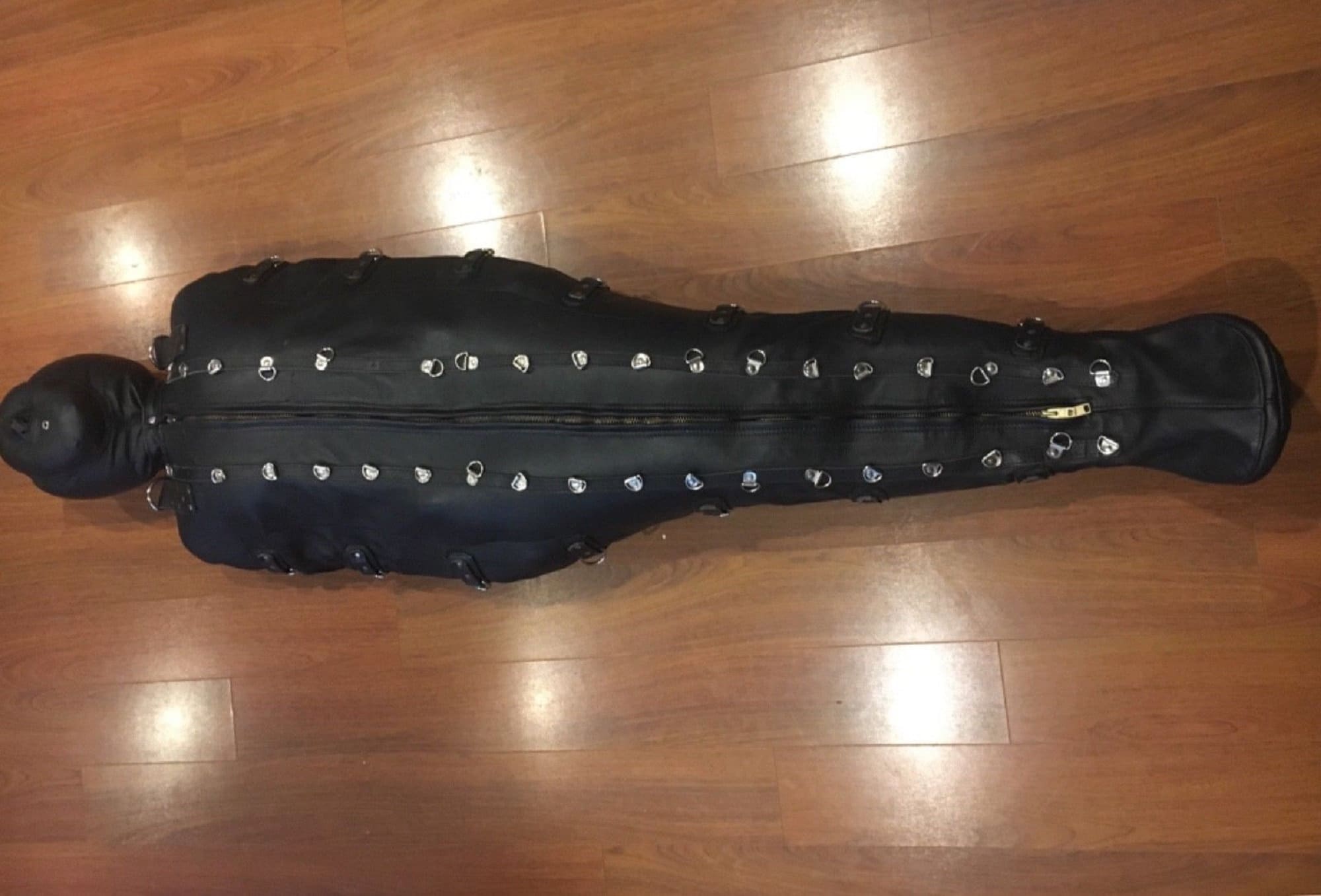 Real Genuine Leather Black Sleepsack Sensory Deprivation Etsy
