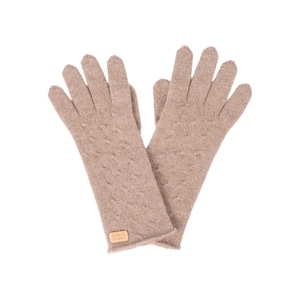 Guanti in cashmere in maglia ondulata