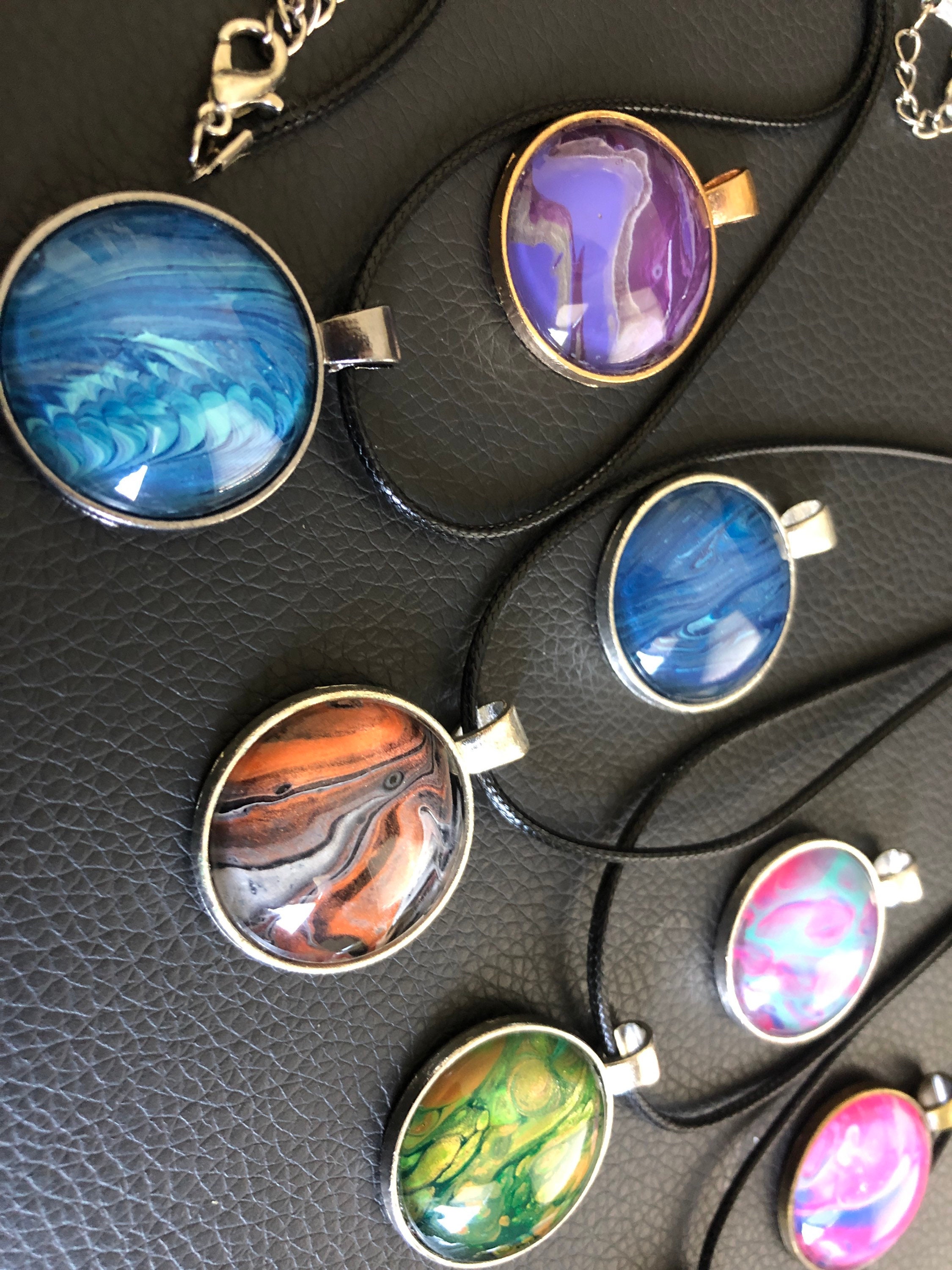 Acrylic Paint Pendants Etsy