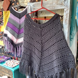 Boho crochet poncho
