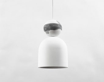Pendant light JINGLE from plaster | white pendant light | chandelier from plaster | cylinder chandelier