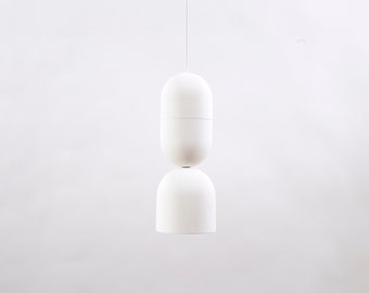 Pendant light FIBER OPTIC 0 from plaster | white pendant light | chandelier from plaster | cylinder chandelier