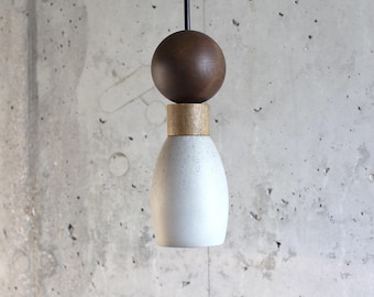Concrete Pendant Light: Handmade Modern Hanging Lamp