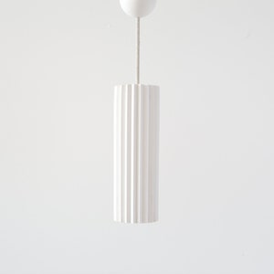 Pendant light from plaster | white cylinder pendant light | chandelier from plaster | minimal pendant light | contemporary pendant light