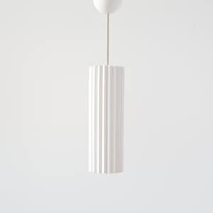 Pendant light from plaster | white cylinder pendant light | chandelier from plaster | minimal pendant light | contemporary pendant light