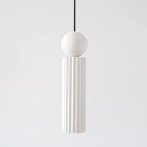 Pendant light from plaster | cylinder pendant light | white pendant light from plaster | contemporary pendant light from plaster