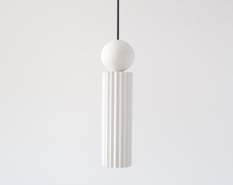 Pendant light from plaster | cylinder pendant light | white pendant light from plaster | contemporary pendant light from plaster