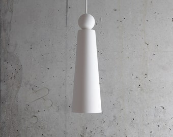 Sculptural Plaster Pendant Light: Handmade Modern Lighting