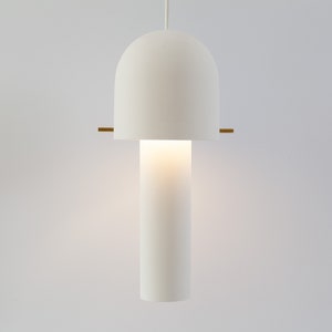 Pendant light THE JOINT from plaster | white pendant light | chandelier from plaster | cylinder chandelier