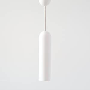 Pendant light from plaster |contemporary pendant light | modern light from plaster| minimal pendant light | white cylinder pendant light