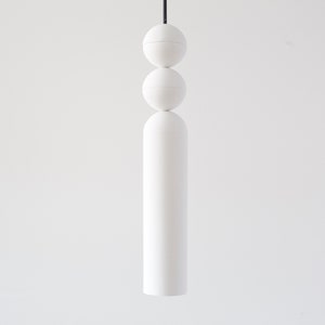 Pendant light from plaster | white cylinder pendant light | contemporary pendant light | minimal pendant light | white cylinder chandelier