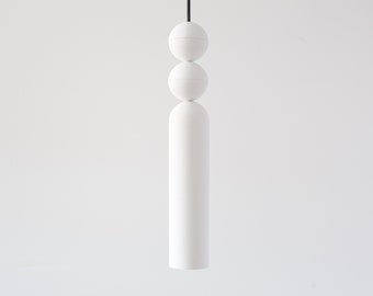 Hanglamp van gips | witte cilinder hanglamp | eigentijdse hanglamp | minimale hanglamp | witte cilinderkroonluchter