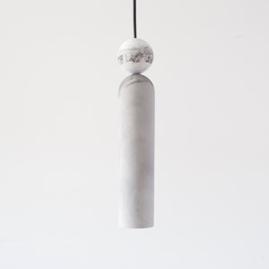 Marble imitation pendant light from plaster | marble pendant light | chandelier from plaster | cylinder chandelier