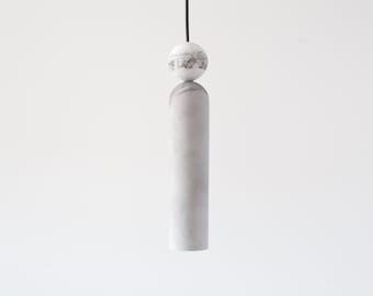 Marble imitation pendant light from plaster | marble pendant light | chandelier from plaster | cylinder chandelier