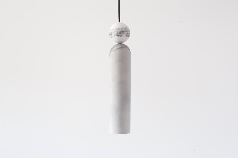 Marble imitation pendant light from plaster marble pendant light chandelier from plaster cylinder chandelier zdjęcie 1