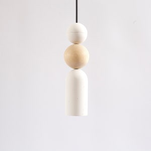 Pendant light TUBE (wooden sphere) plaster | pendant light | modern pendant | hanging lamp |  pendant light | contemporary pendant |