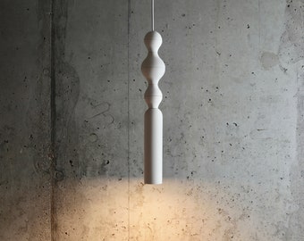 Sculptural Plaster Pendant Light: Modern Handmade Lighting