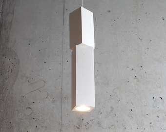 Sculptural Plaster Pendant Light: Handmade Modern Lighting
