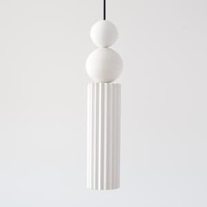 Pendant light from plaster | cylinder pendant light | modern pendant lighting | cylinder chandelier | white chandelier | plaster | cylinder