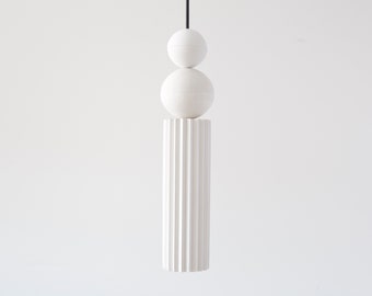 Pendant light from plaster | cylinder pendant light | modern pendant lighting | cylinder chandelier | white chandelier | plaster | cylinder