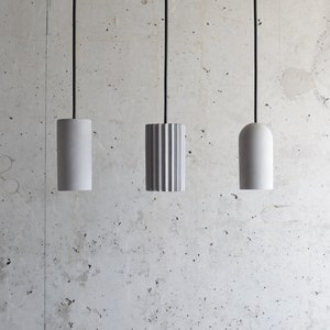 Handmade Concrete Pendant Light Set of 3: Modern Minimalist Lighting