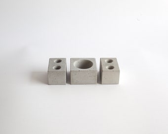 Handmade Concrete Toothbrush Holder Set: Modern Bathroom Decor