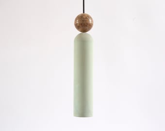 Concrete Tube Pendant Light with Epoxy Bubble