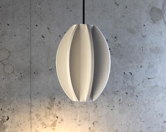 OLIVE White Plaster Pendant Light: Handmade Contemporary Hanging Lamp