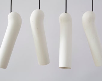 Handmade Plaster Cylinder Pendant Light: Modern Minimalist Chandelier