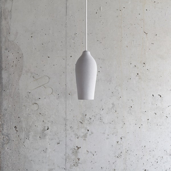 Handmade Concrete Pendant Light: Industrial Aubergine Lamp