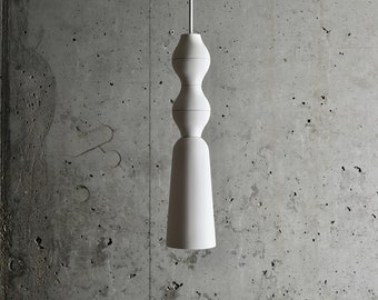Sculptural Plaster Pendant Light: Modern Handmade Lighting