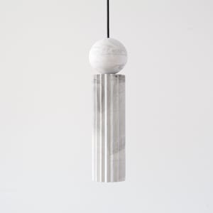 Marble imitation pendant light from plaster | marble pendant light | contemporary pendant light from plaster | cylinder lamp